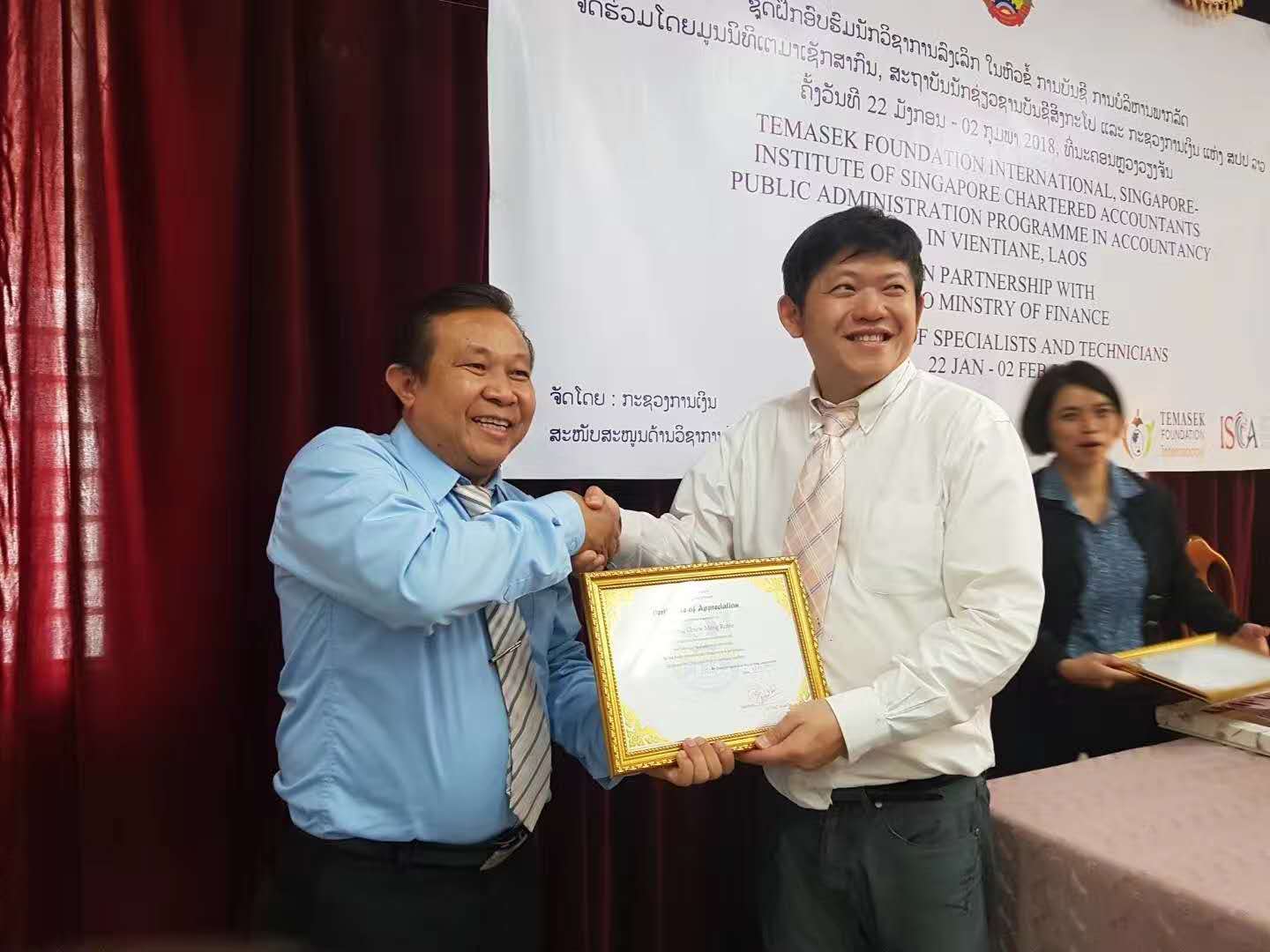 Represent ISCA to train training and capability building programme for specialist on principle of account, held in Vietnam, Laos.
